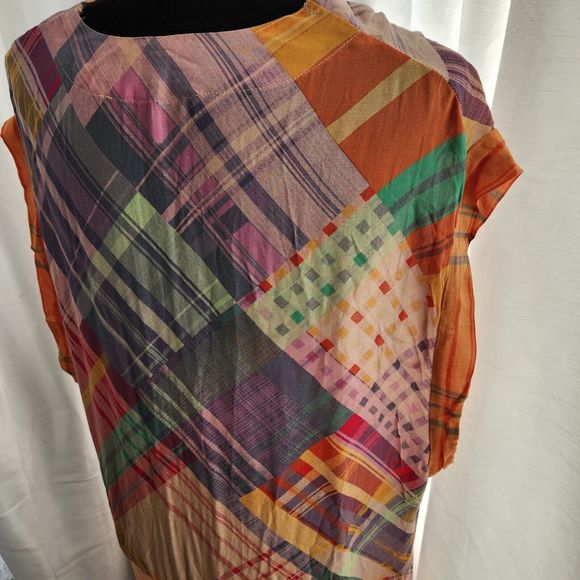 NWOT Free People Haut Long Gone Sailing Maxi Top Large L Boho Plaid - Picture 10 of 13